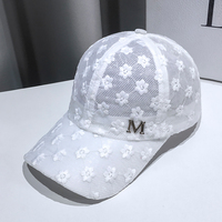 Damskie koronkowe małe kwiatowe czapki baseballowe oddychające siatkowe kapelusz w kwiaty Gorras kapelusz na lato Snapback Casquette czapka z daszkiem 6